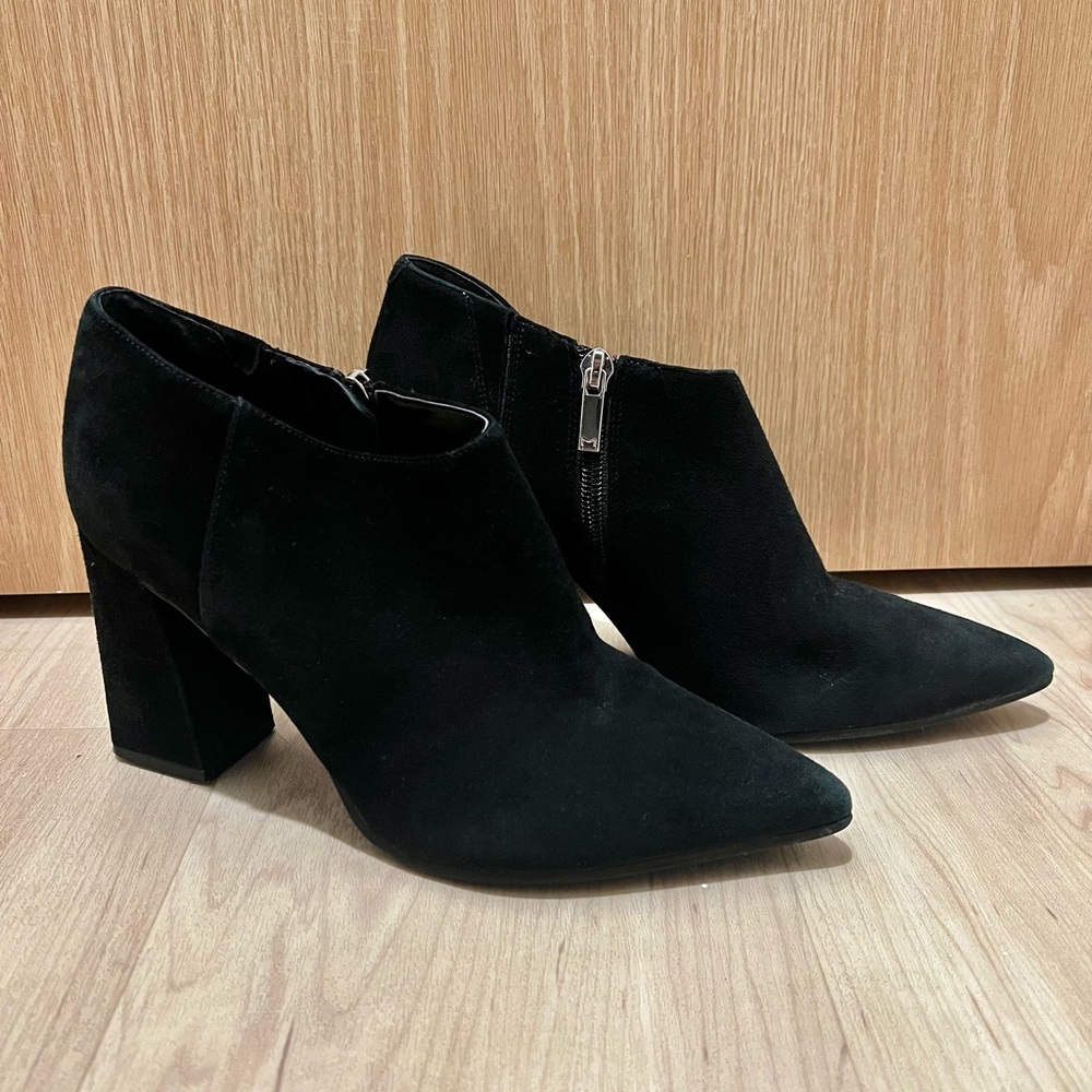 Marc Fisher Black Suede Ankle Booties - Picture 2 of 5